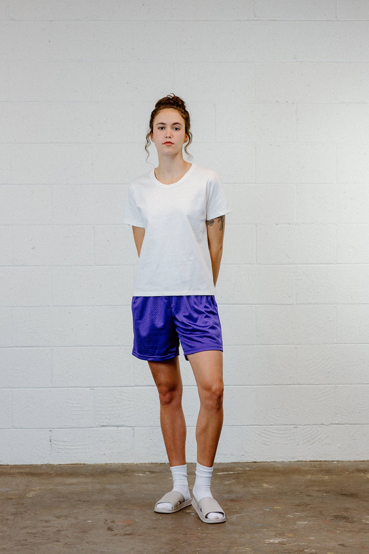 MSPP054 - Unisex Mesh Gym Shorts - Purple