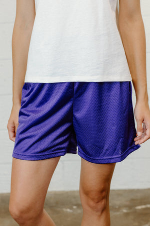 MSPP054 - Unisex Mesh Gym Shorts - Purple