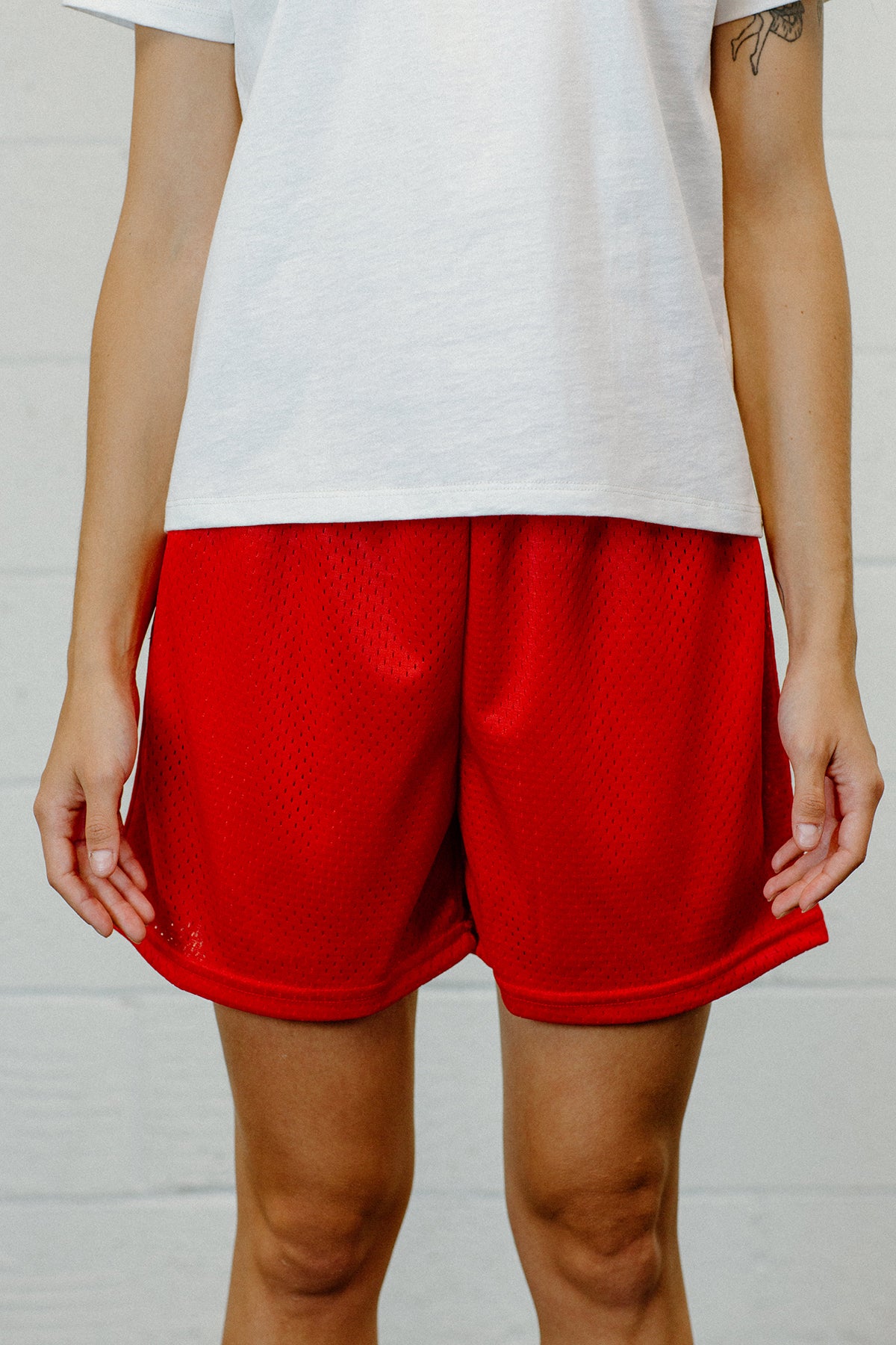 MSPP054 - Unisex Mesh Gym Shorts - Red