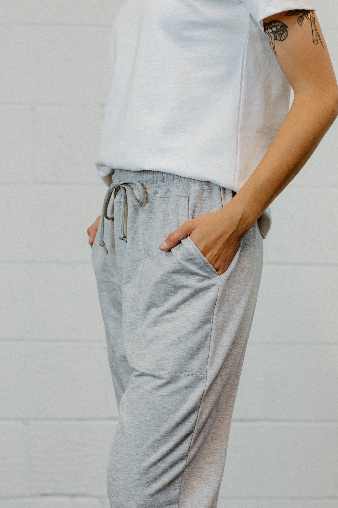 FJP005 - Women's French Terry Light Joggers - Heather Grey