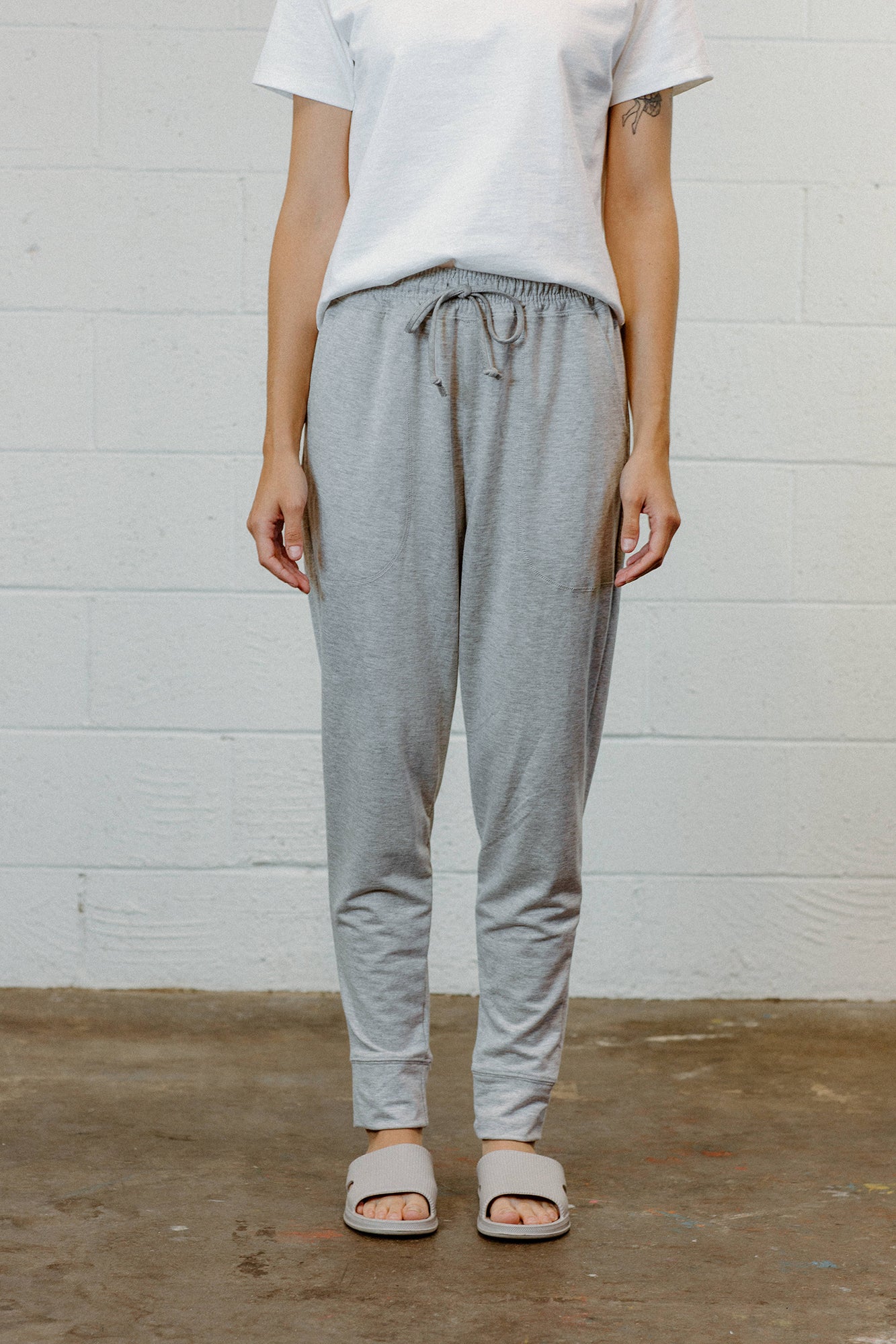 FJP005 - Women's French Terry Light Joggers - Heather Grey