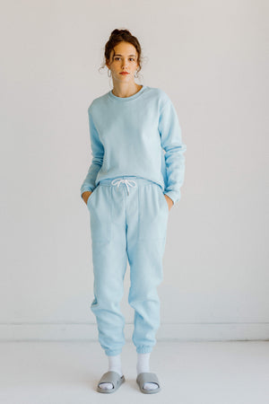 Tri-Blend Sweatpants with Pockets Basics Sky Blue