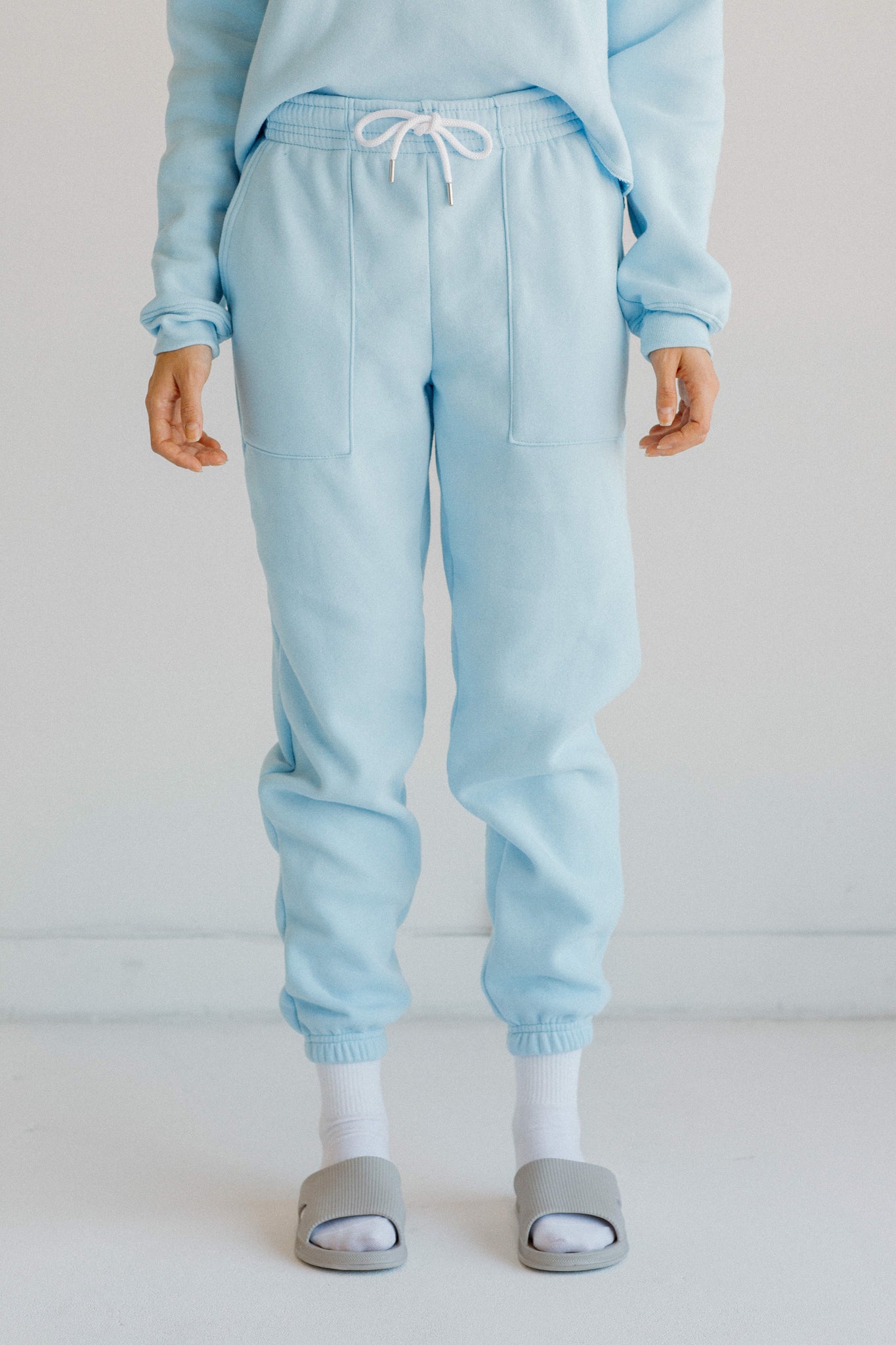 Tri-Blend Sweatpants with Pockets Basics Sky Blue