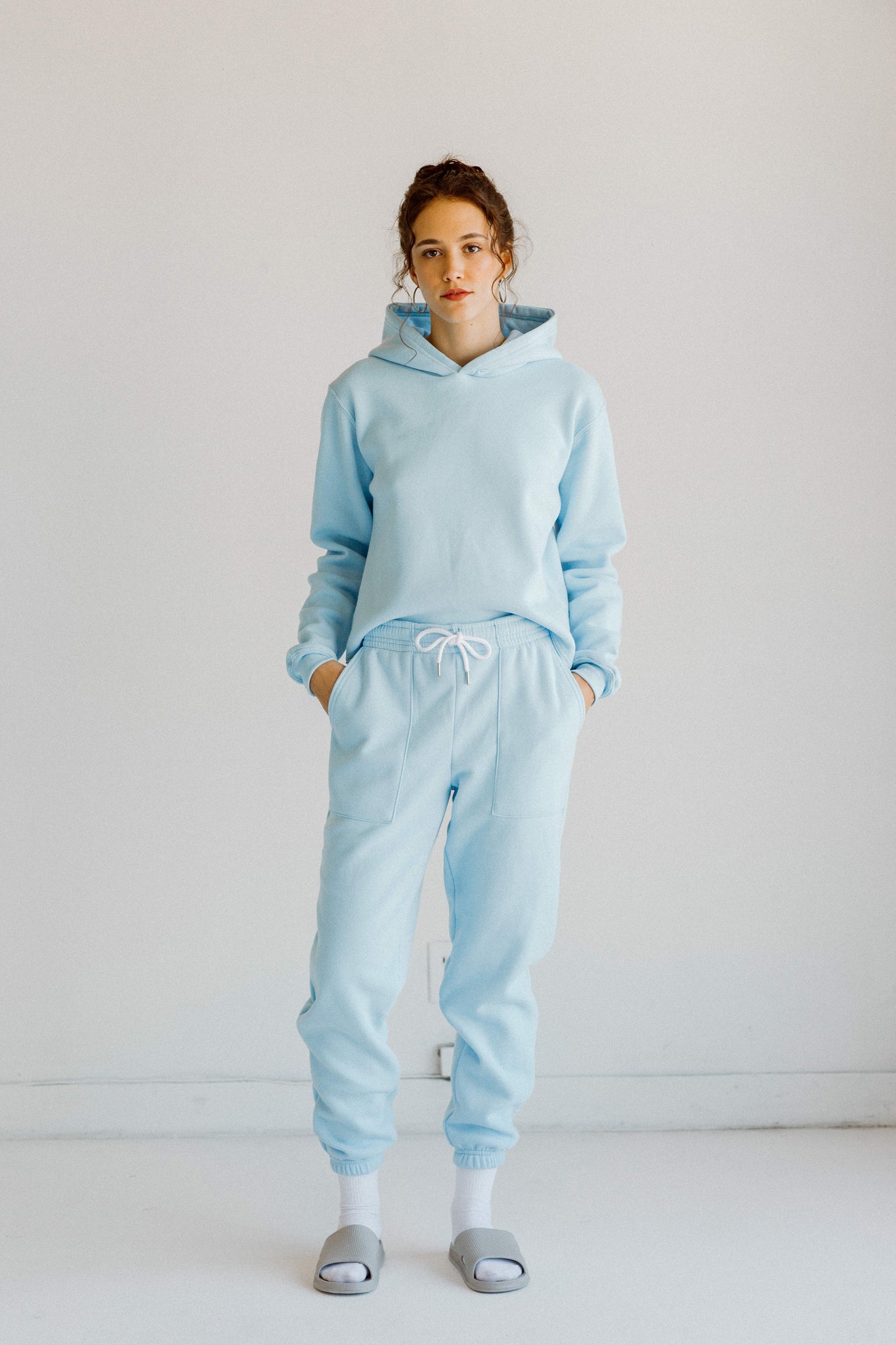 Tri-Blend Sweatpants with Pockets Basics Sky Blue