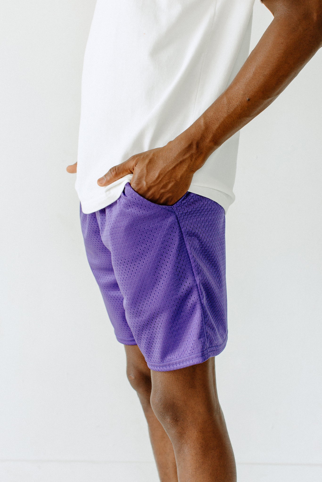 MSPP054 - Unisex Mesh Gym Shorts - Purple