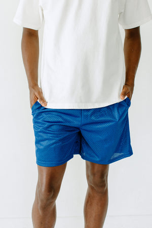 MSPP054 -Unisex Mesh Gym Shorts - Royal Blue