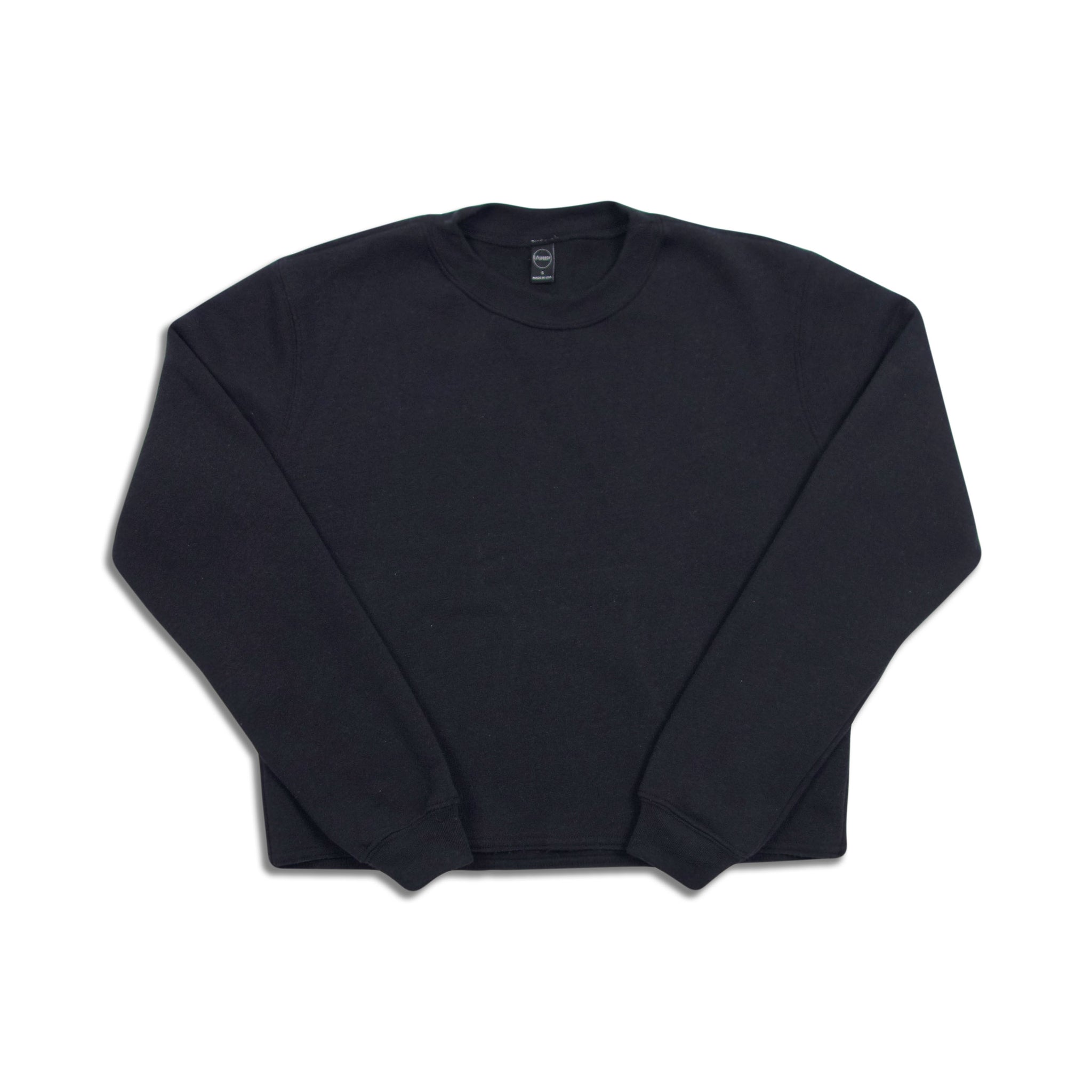 Tri-Blend Fleece Crewneck Sweatshirt Made in USA Black