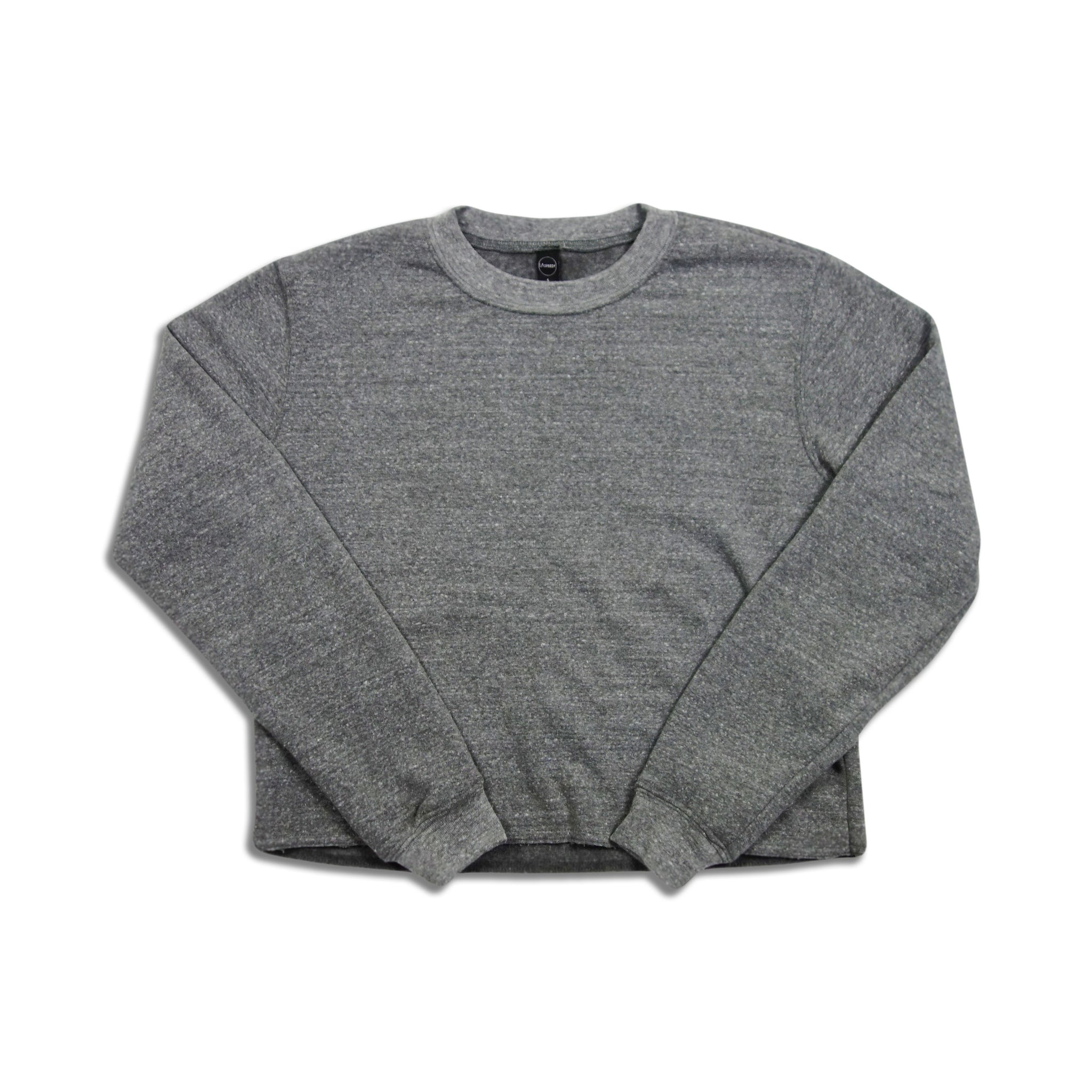 Tri-Blend Fleece Crewneck Sweatshirt Made in USA Charcoal