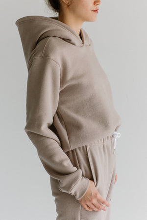 WPO119 - TRI-BLEND HOODED PULLOVER SWEATSHIRT - TAUPE