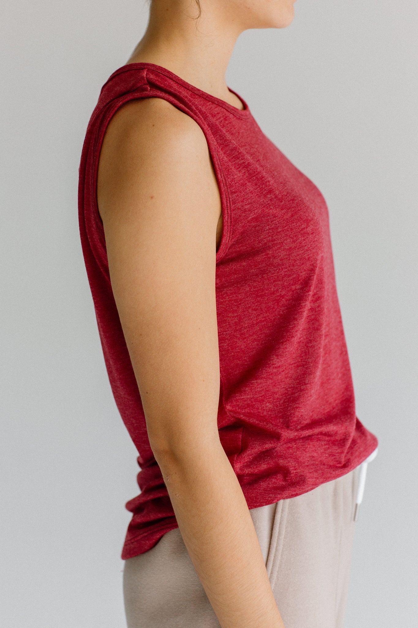 WMT520 - PRS MUSCLE TANK TOP - HEATHER BURGUNDY